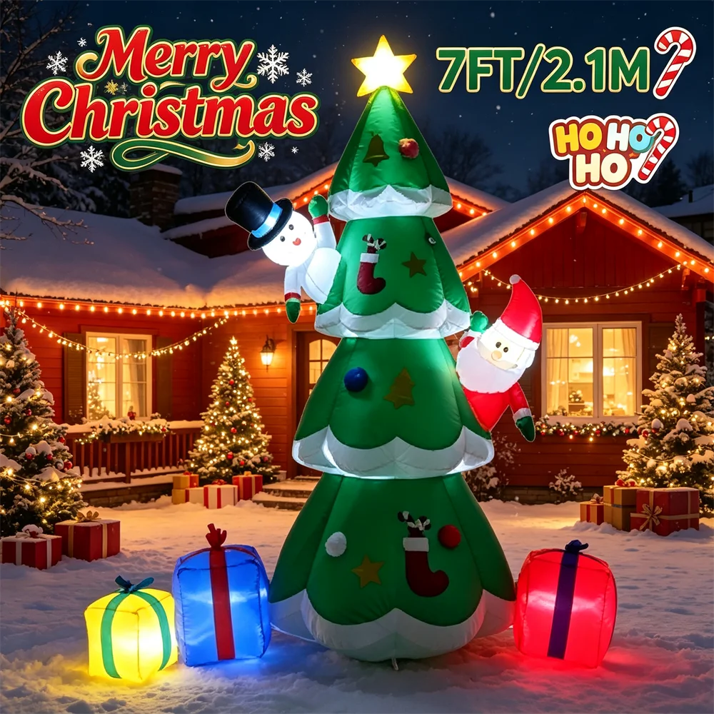 7FT Işıklı Noel Şişme Modeli,  - Outdoor Lighting Effects incelemesi ve fiyatı