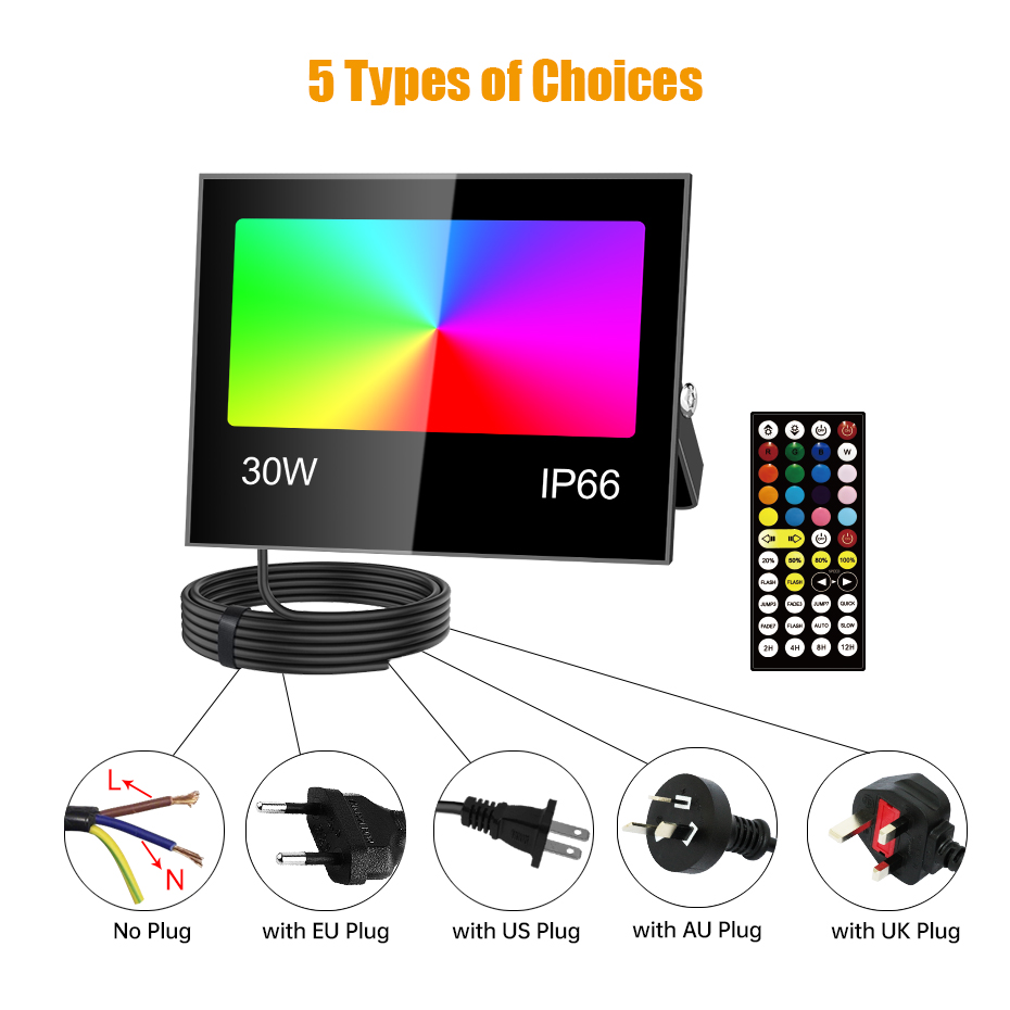 AC85-265V RGB LED Projektör 80 - Outdoor Lighting Uk incelemesi ve fiyatı