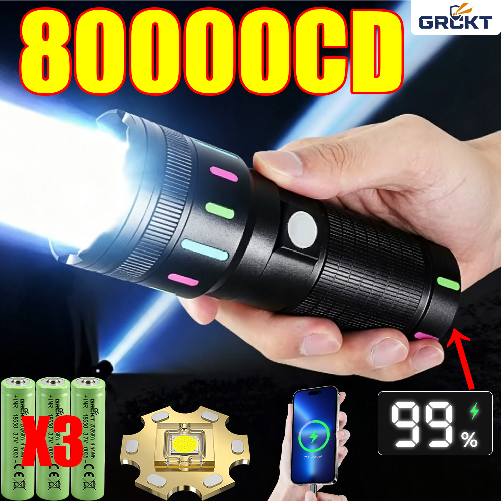 80000CD En Güçlü LED El Feneri - Outdoor Lighting Black incelemesi ve fiyatı