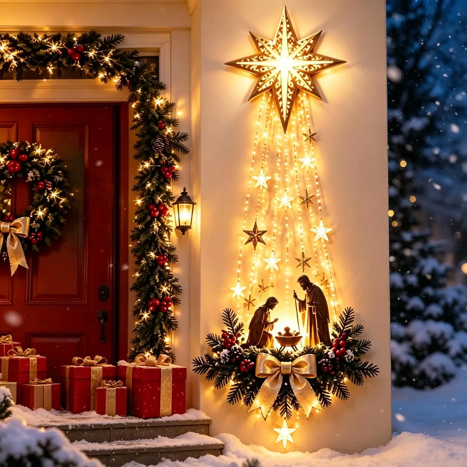 1-5 adet Işıklı Noel Kapı Süsü - Outdoor Lighting Effects incelemesi ve fiyatı